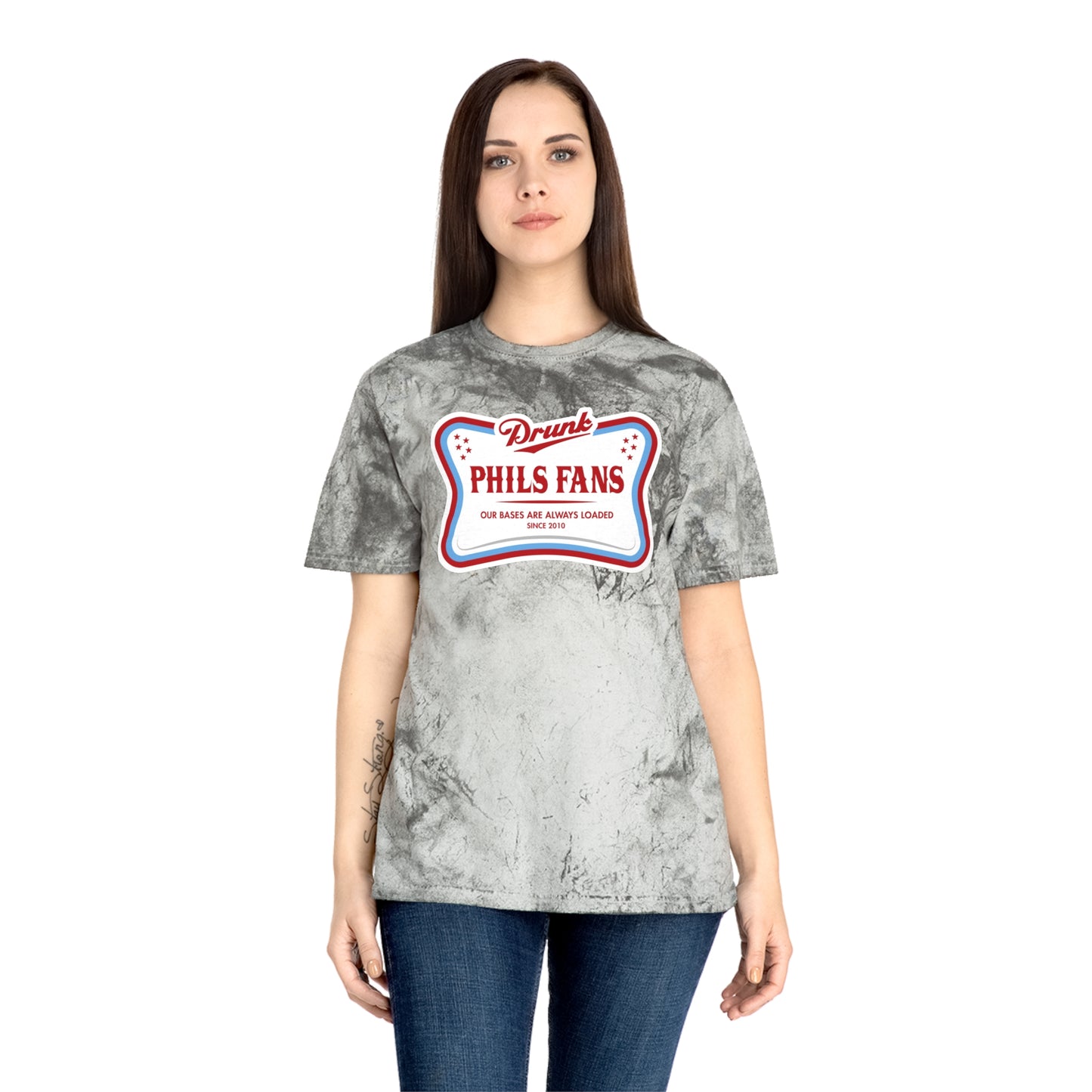 Drunk Phillies Fans Color Blast T-Shirt, Graphic Tee for Sports Lovers, Fun Gift for Baseball Enthusiasts, Casual Wear, Team Spirit Apparel
