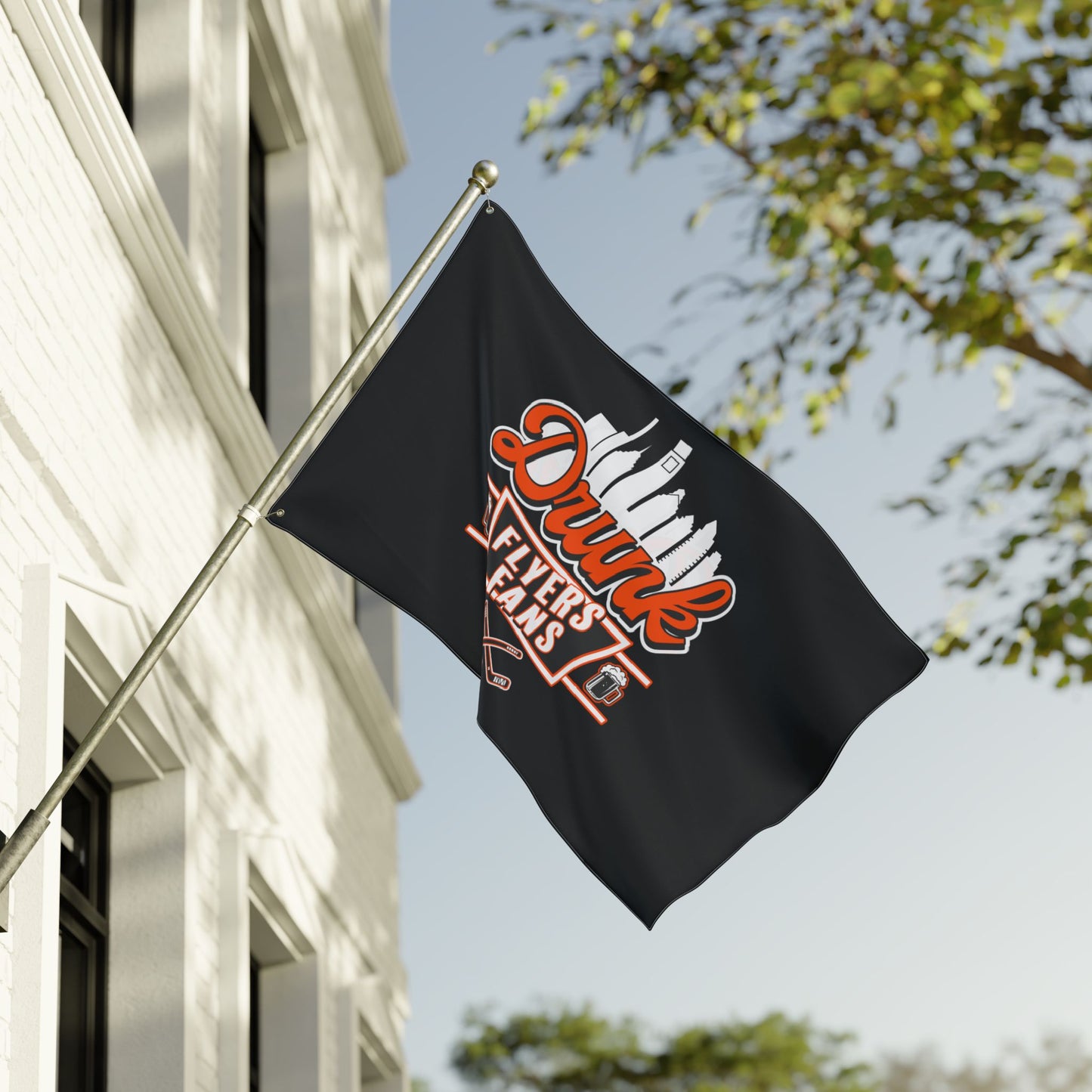 Black Drunk Flyers Fans Double Sided Flag