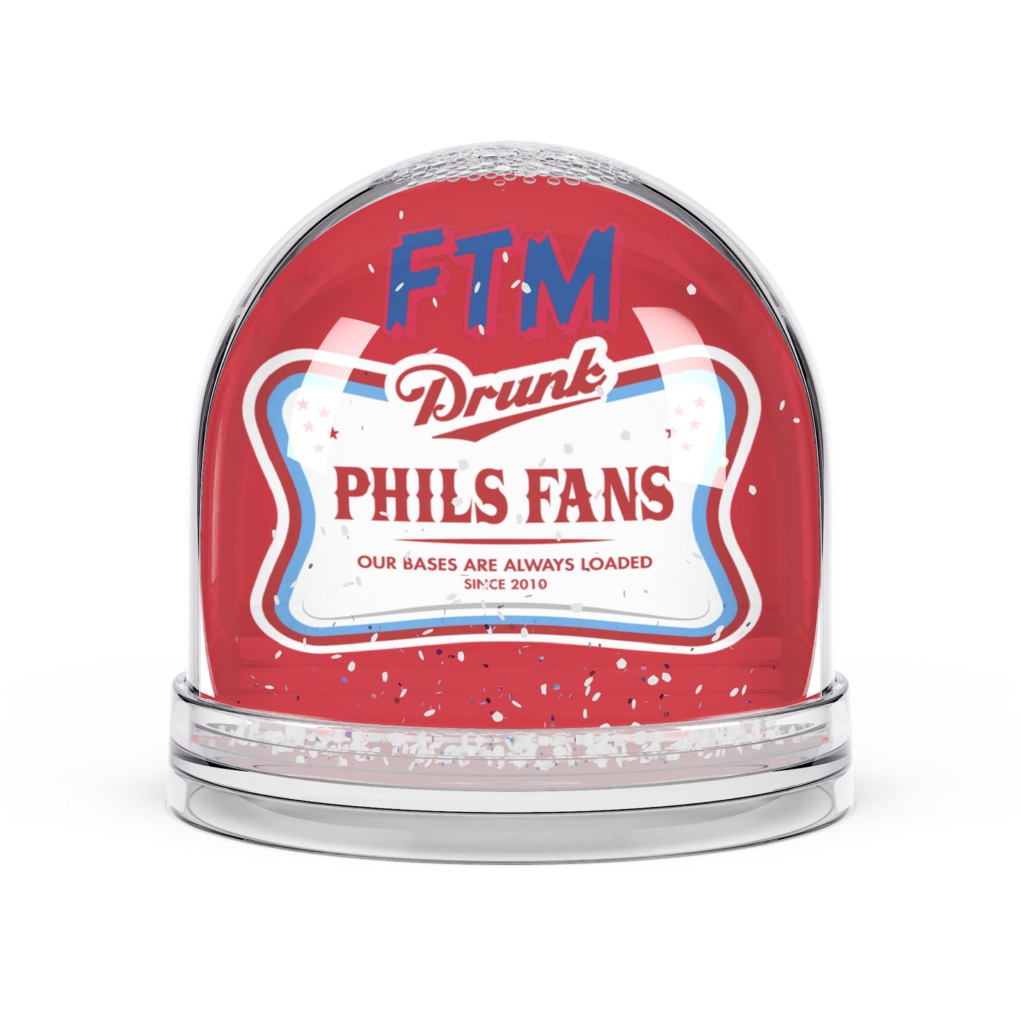 DPF Snow Globe | FTM Drunk Phillies Fans | Unique Sports Memorabilia, Holiday Gift, Collectible Decor, Fan Keepsake