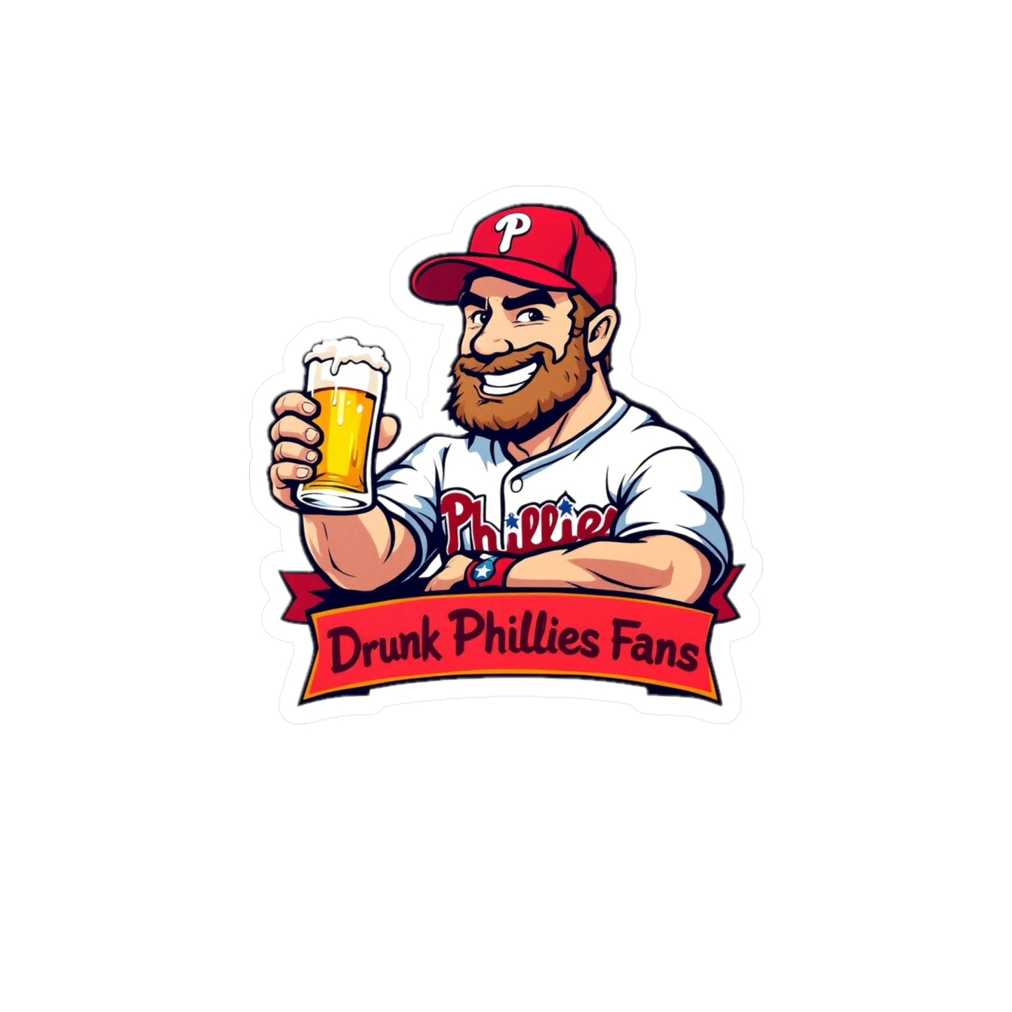 Drunk Phillies Fans Kiss-Cut Vinyl Decal | Perfect for Sports Lovers & Party Enthusiasts