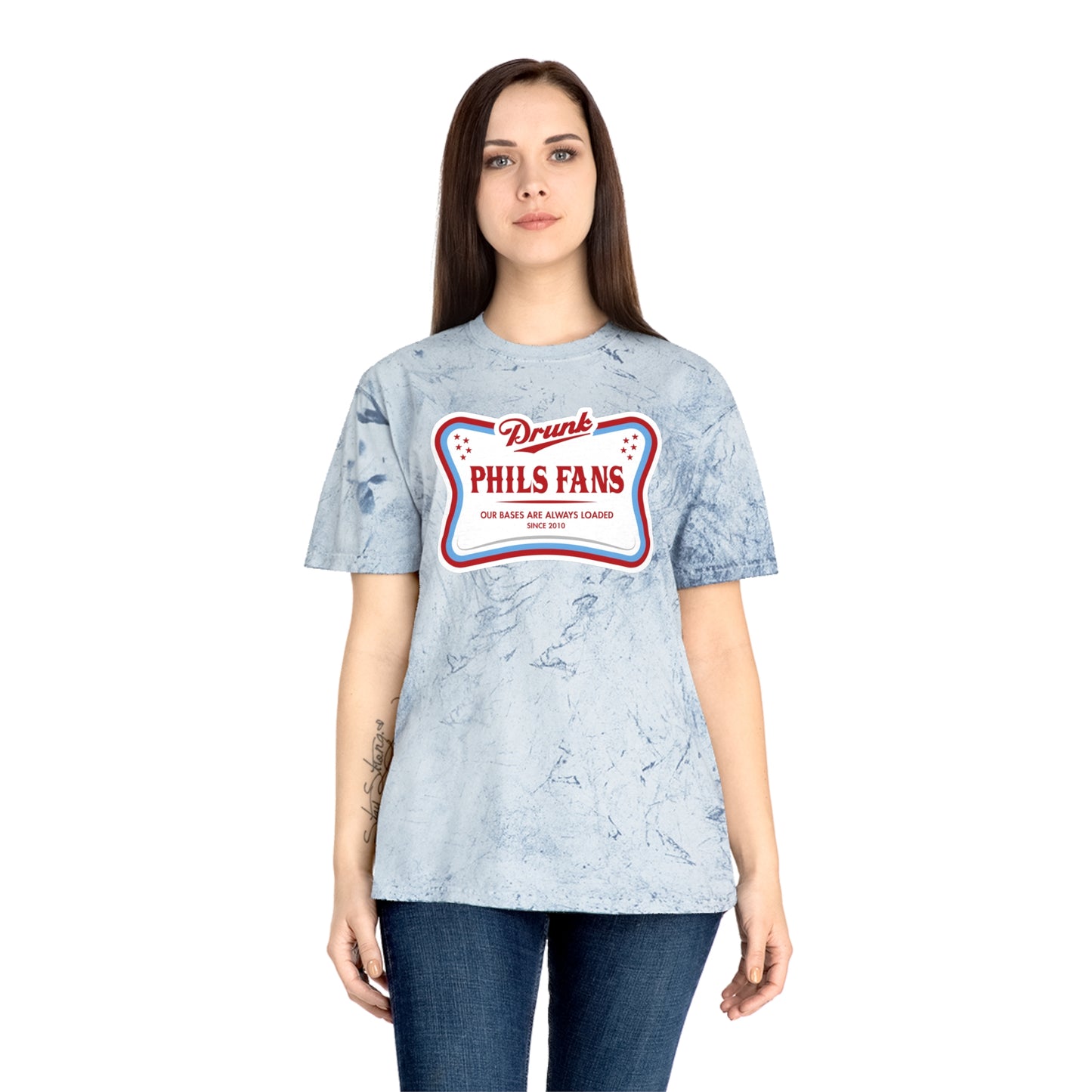 Drunk Phillies Fans Color Blast T-Shirt, Graphic Tee for Sports Lovers, Fun Gift for Baseball Enthusiasts, Casual Wear, Team Spirit Apparel