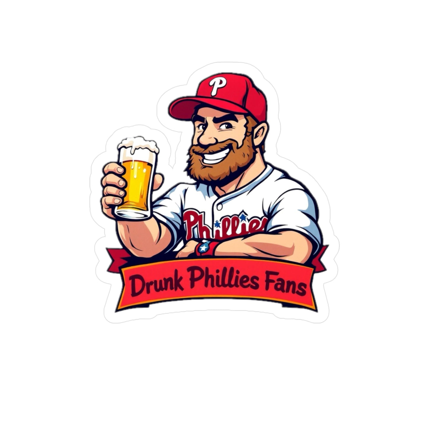 Drunk Phillies Fans Kiss-Cut Vinyl Decal | Perfect for Sports Lovers & Party Enthusiasts
