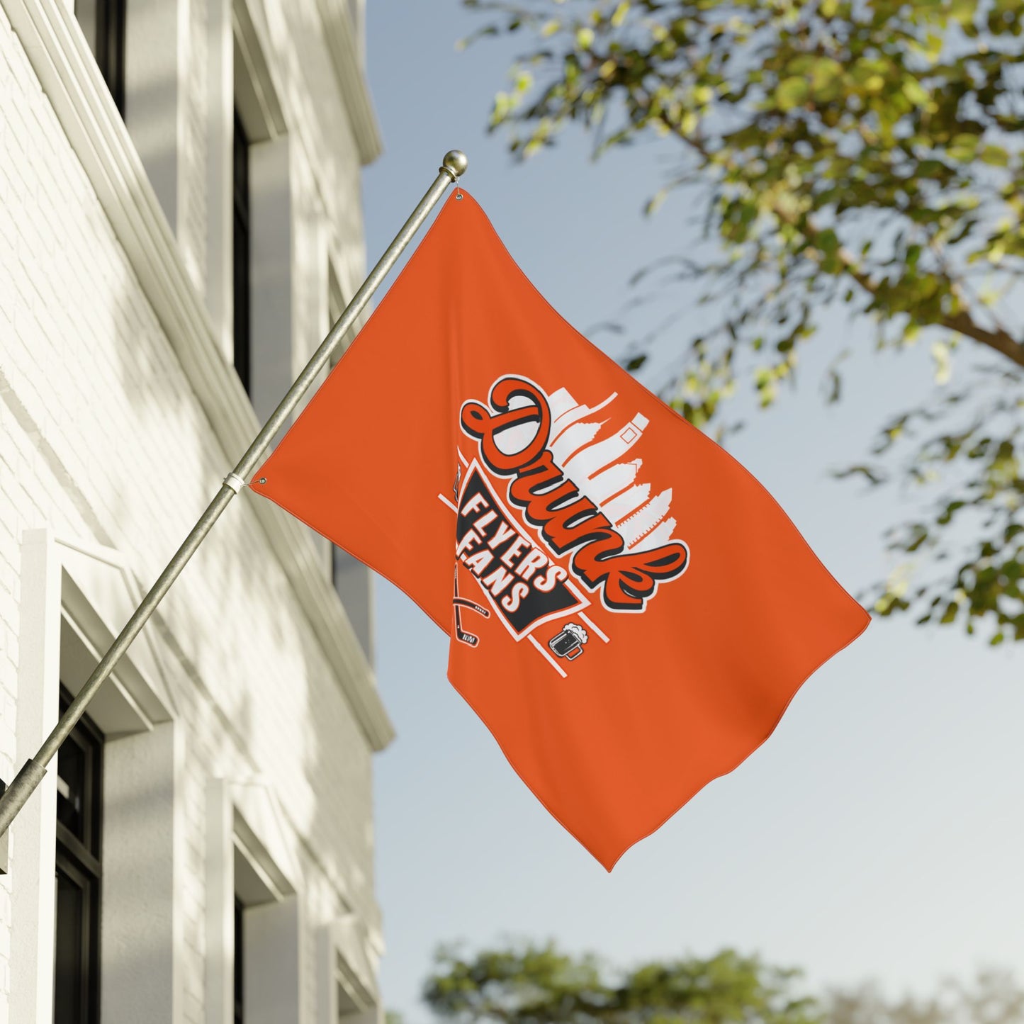 Orange Drunk Flyers Fans Double Sided Flag - Perfect for Game Day Celebrations