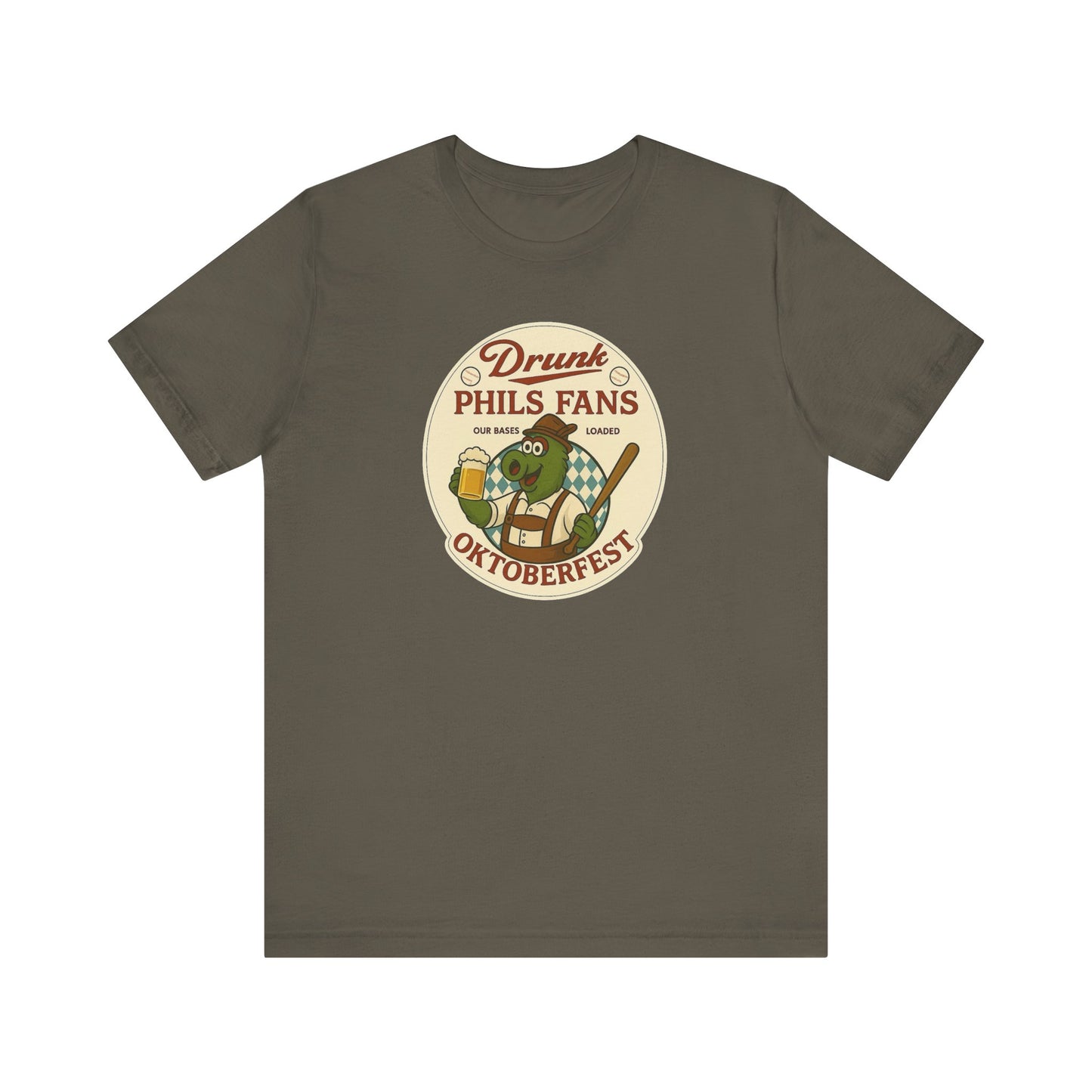 Drunk-natic Oktoberfest Drunk Phil's Fans Tee, Fun Graphic T-Shirt for Beer Lovers and Oktoberfest Goers
