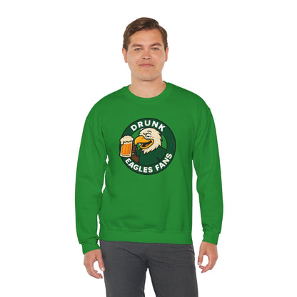 Eagles 'Drunk' Mascot Crewneck Sweatshirt — Funny Beer Fan Pullover