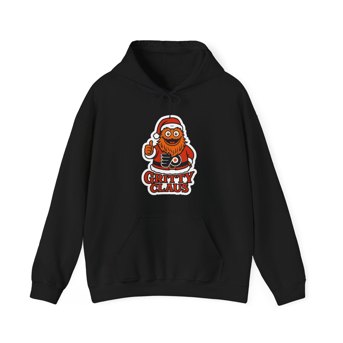 DFF Gritty Claus Hoodie — Funny Philadelphia Mascot Santa Holiday Sweatshirt
