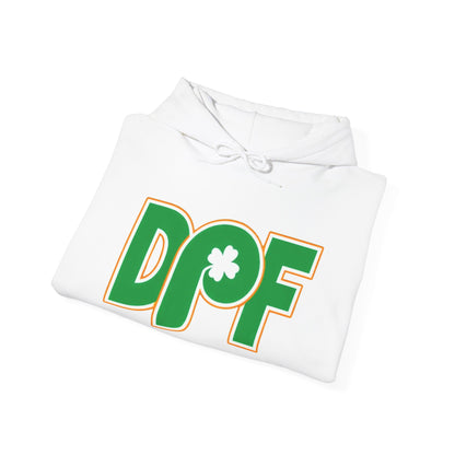 DPF Shamrock Hoodie — St. Patrick’s Day Green Logo Sweatshirt