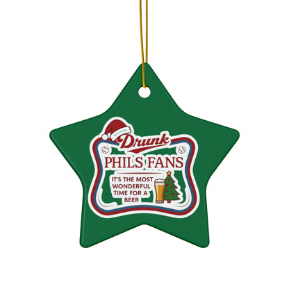 DPF Star Ornament — “Drunk Phil’s Fans: It’s the Most Wonderful Time for a Beer” Holiday Decor