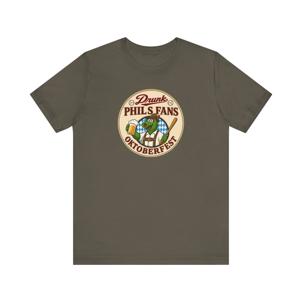 Drunk-natic Oktoberfest Drunk Phil's Fans Tee, Fun Graphic T-Shirt for Beer Lovers and Oktoberfest Goers