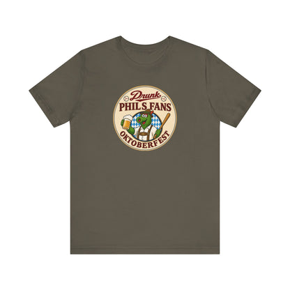 Drunk-natic Oktoberfest Drunk Phil's Fans Tee, Fun Graphic T-Shirt for Beer Lovers and Oktoberfest Goers