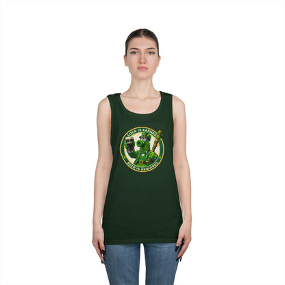 DPF Tank Top — "Luck Is Earned, Beer Is Required" St. Patrick's Day Beer & Shamrock Graphic Tank