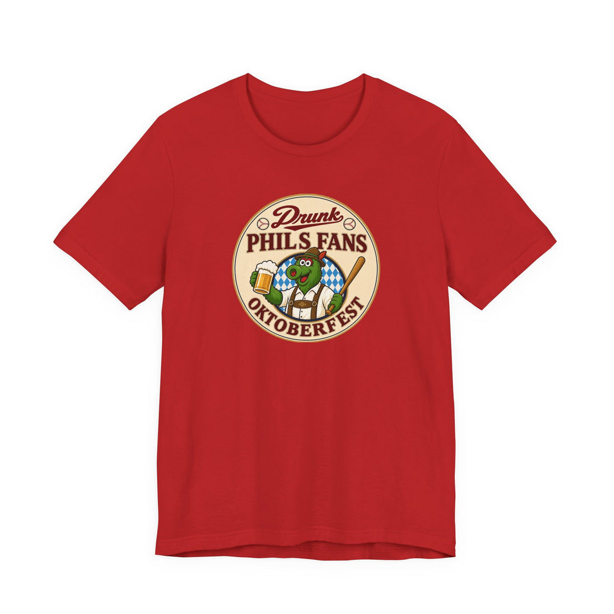 Drunk-natic Oktoberfest Drunk Phil's Fans Tee, Fun Graphic T-Shirt for Beer Lovers and Oktoberfest Goers