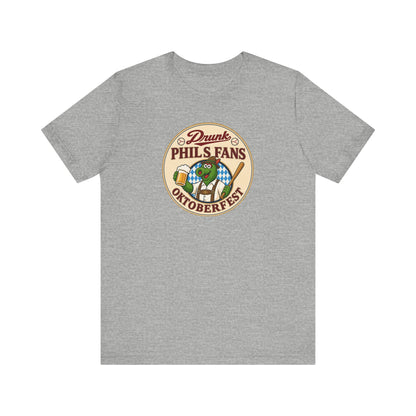 Drunk-natic Oktoberfest Drunk Phil's Fans Tee, Fun Graphic T-Shirt for Beer Lovers and Oktoberfest Goers