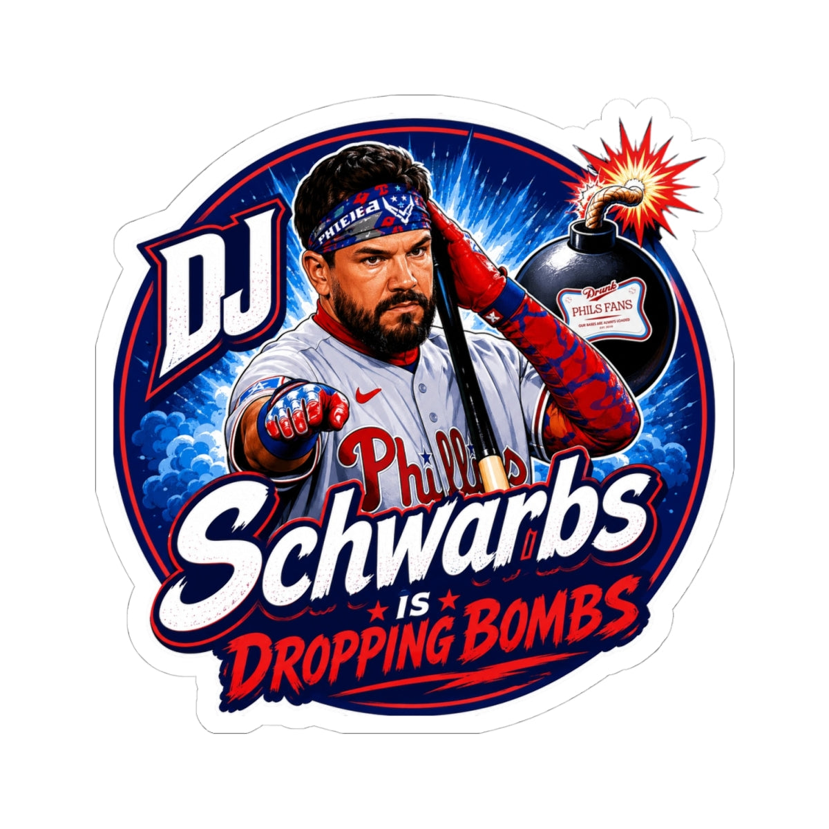 DPF “Schwarbs Is Dropping Bombs” DJ Schwarbs Phillies Baseball Decal
