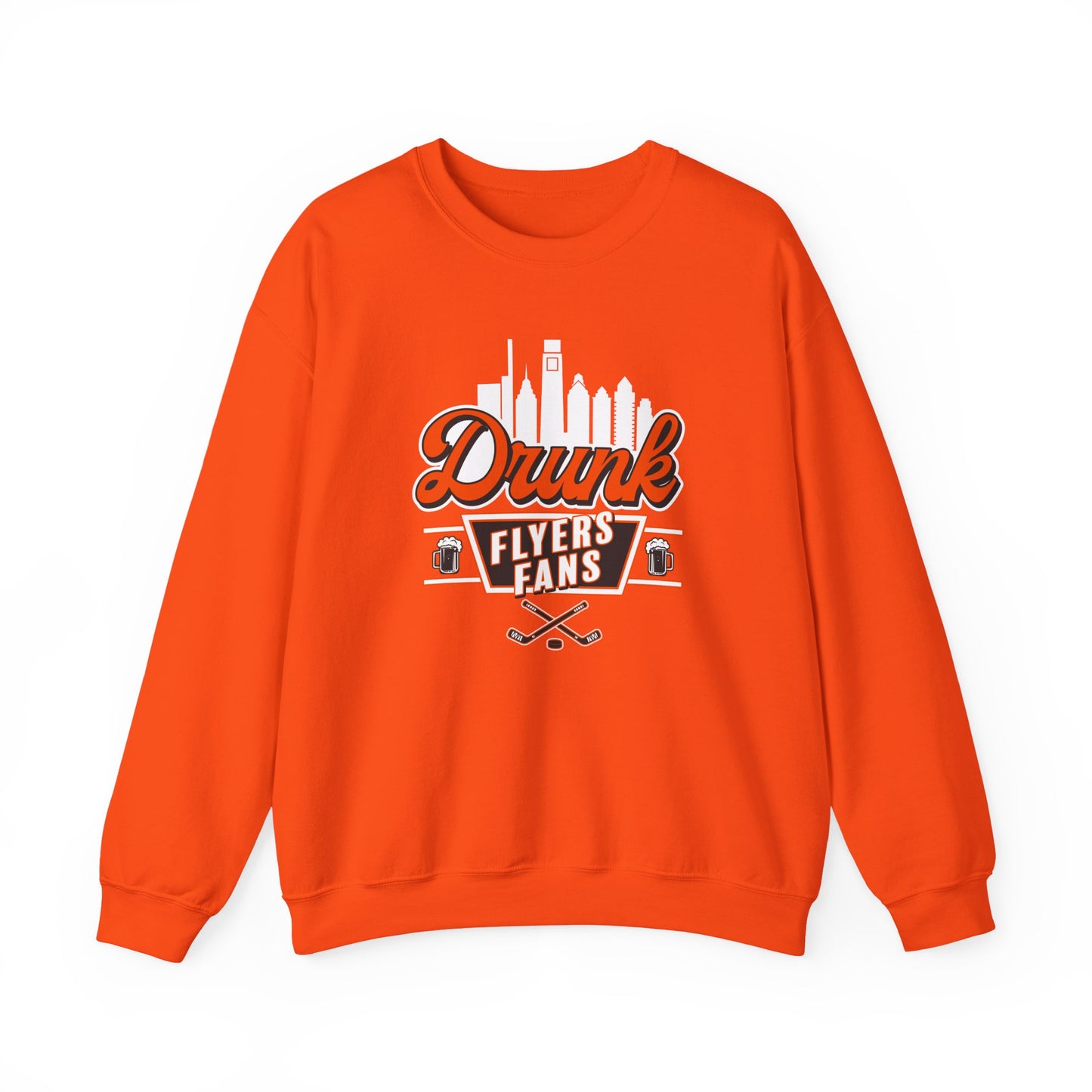 ORANGE Drunk Flyers Fans Crewneck Sweatshirt - Unisex Heavy Blend