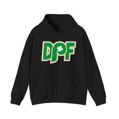 DPF Shamrock Hoodie — St. Patrick’s Day Green Logo Sweatshirt