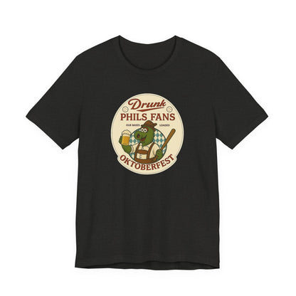 Drunk-natic Oktoberfest Drunk Phil's Fans Tee, Fun Graphic T-Shirt for Beer Lovers and Oktoberfest Goers