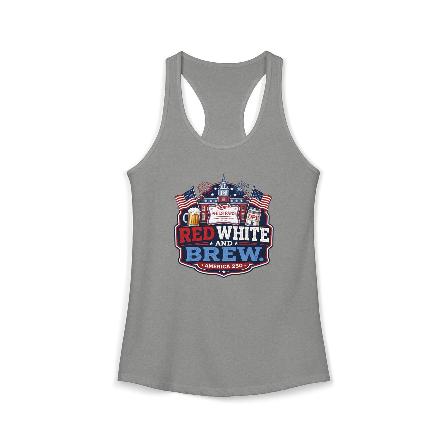 DPF Red, White, and Brew - Women's Ideal Racerback Tank