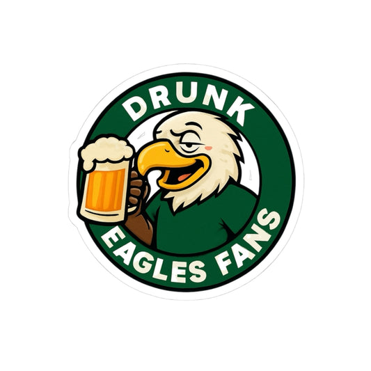 Drunk Eagles Fans Stickers | Fun Sports Decor for NFL Lovers, Car Bumper, Laptop, Water Bottle, Gift