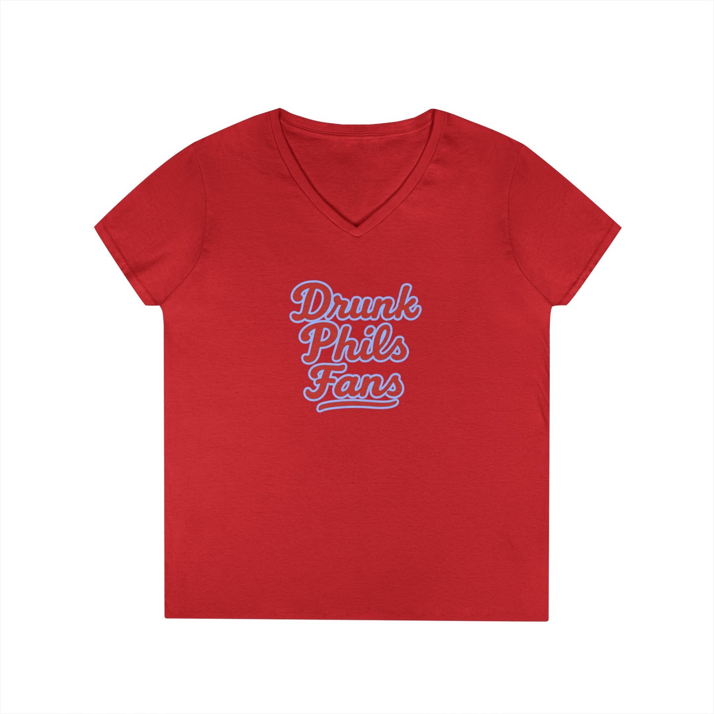 DPF Ladies' V-Neck T-Shirt - Drunk Phils Fans, Cute Casual Tee, Gift for Sports Lovers, Fan Apparel, Summer Shirt