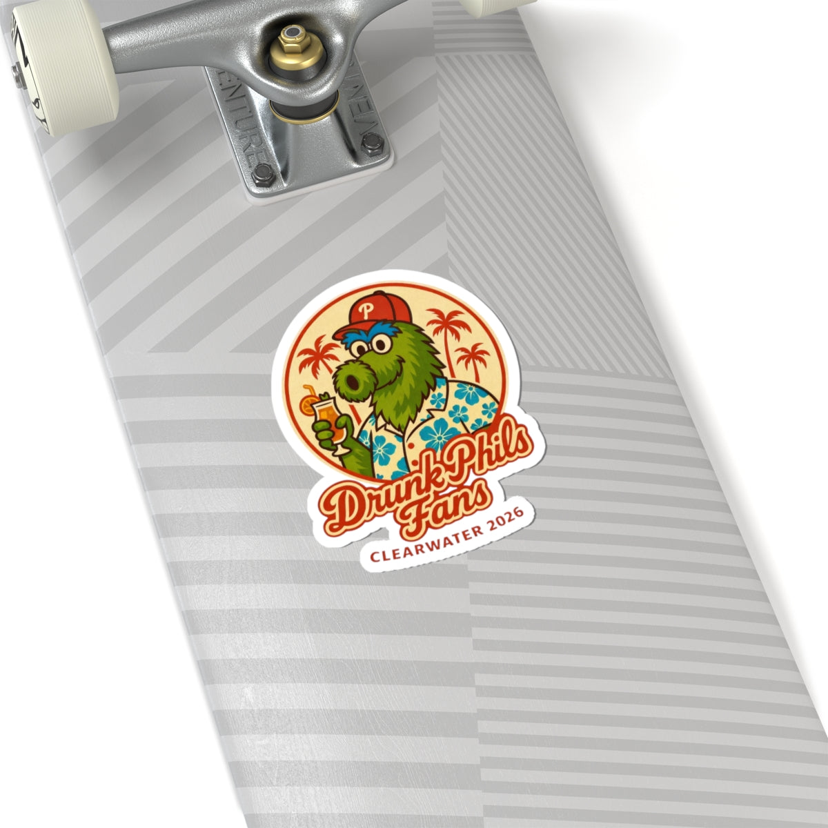 Kiss-Cut Sticker — "Drunk Phils Fans" Clearwater 2026 Mascot Sticker