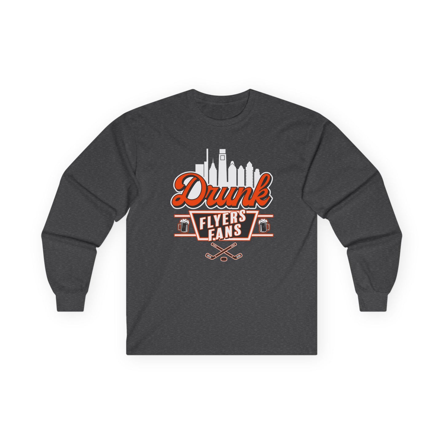 Drunk Flyers Fans Long Sleeve Tee - Unisex Ultra Cotton Shirt for Hockey Lovers