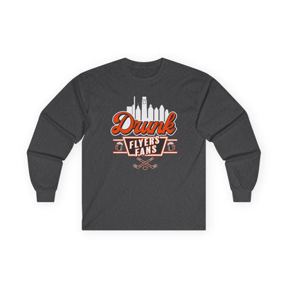 Drunk Flyers Fans Long Sleeve Tee - Unisex Ultra Cotton Shirt for Hockey Lovers