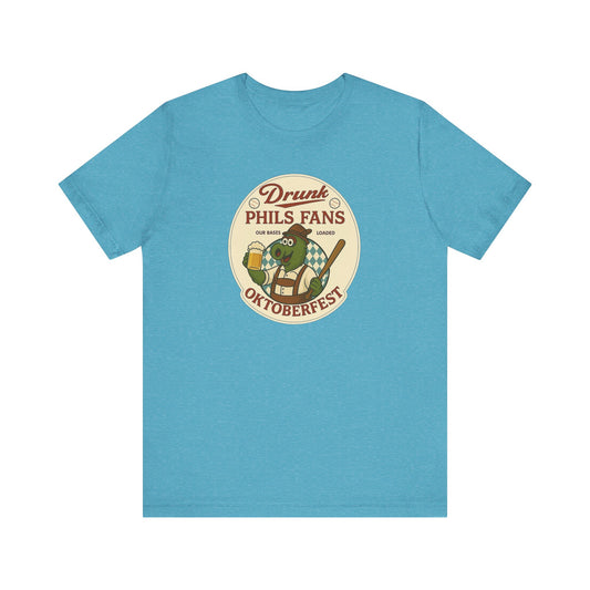 Drunk-natic Oktoberfest Drunk Phil's Fans Tee, Fun Graphic T-Shirt for Beer Lovers and Oktoberfest Goers