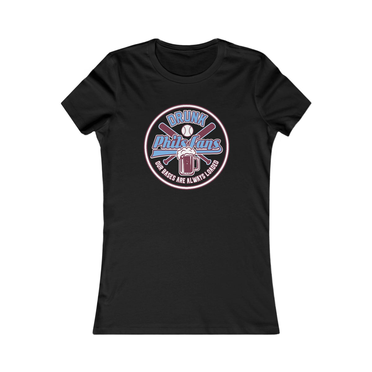 Women's Tee — 'Drink Up, Philtrums' Retro Beer Badge Tee (THESE RUN SMALL)