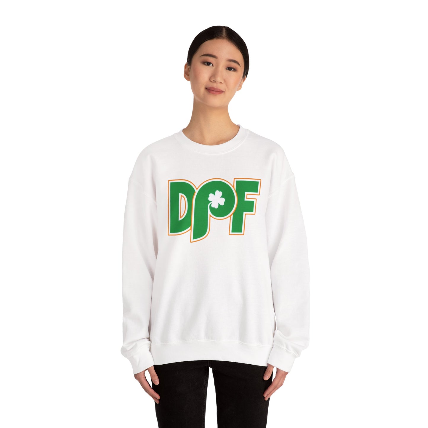 DPF Shamrock Crewneck Sweatshirt — St. Patrick’s Day Green Logo Pullover