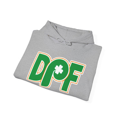 DPF Shamrock Hoodie — St. Patrick’s Day Green Logo Sweatshirt