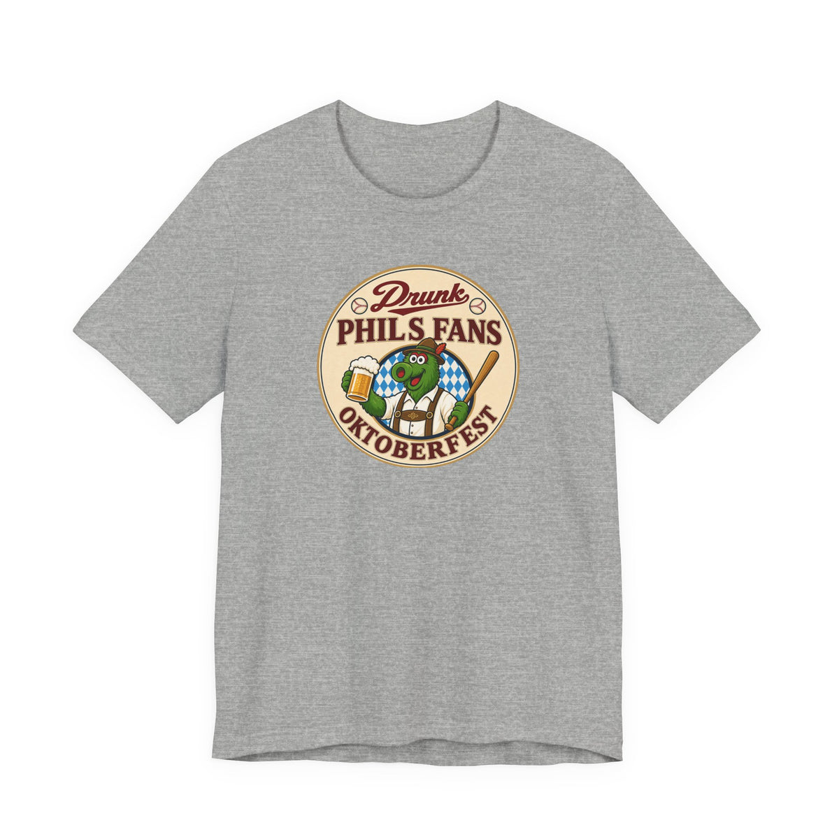 Drunk-natic Oktoberfest Drunk Phil's Fans Tee, Fun Graphic T-Shirt for Beer Lovers and Oktoberfest Goers