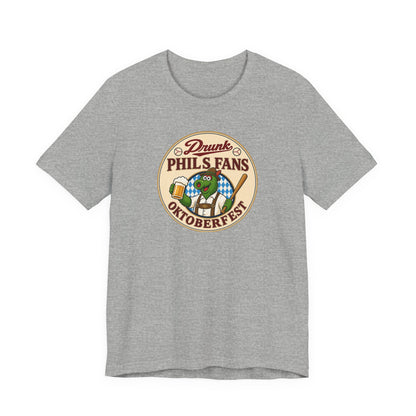 Drunk-natic Oktoberfest Drunk Phil's Fans Tee, Fun Graphic T-Shirt for Beer Lovers and Oktoberfest Goers
