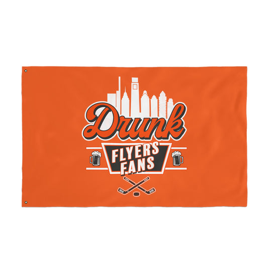 Orange Drunk Flyers Fans Double Sided Flag - Perfect for Game Day Celebrations