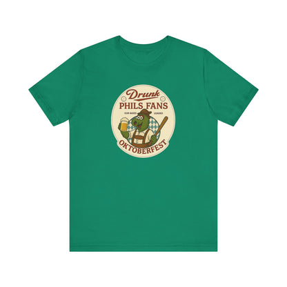 Drunk-natic Oktoberfest Drunk Phil's Fans Tee, Fun Graphic T-Shirt for Beer Lovers and Oktoberfest Goers