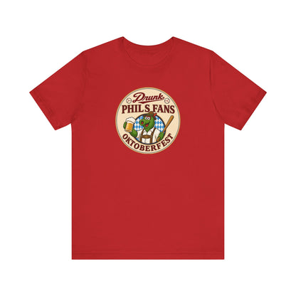 Drunk-natic Oktoberfest Drunk Phil's Fans Tee, Fun Graphic T-Shirt for Beer Lovers and Oktoberfest Goers