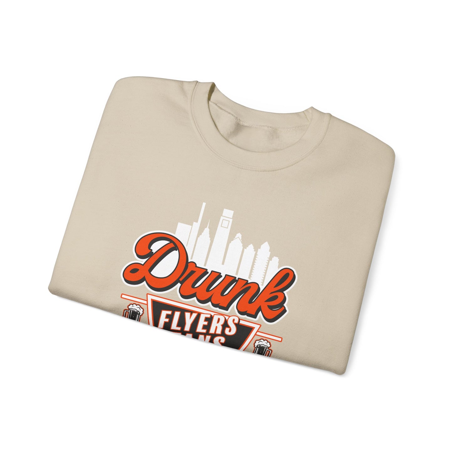 ORANGE Drunk Flyers Fans Crewneck Sweatshirt - Unisex Heavy Blend