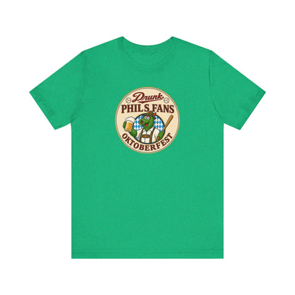 Drunk-natic Oktoberfest Drunk Phil's Fans Tee, Fun Graphic T-Shirt for Beer Lovers and Oktoberfest Goers