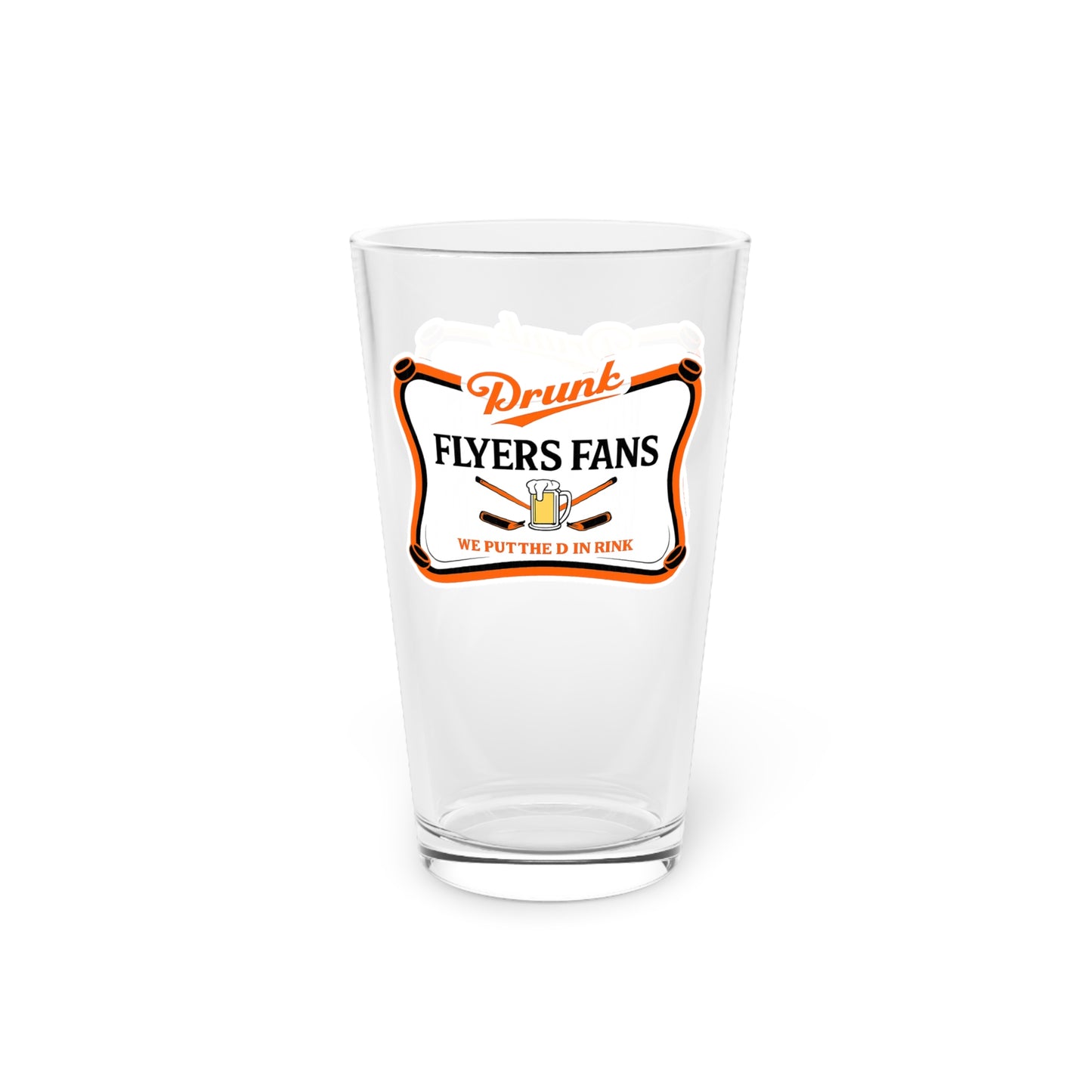 Drunk Flyers Fans Pint Glass — "Drunk Flyers Fans" 16oz Beer Glass