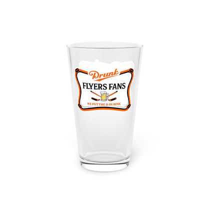 Drunk Flyers Fans Pint Glass — "Drunk Flyers Fans" 16oz Beer Glass