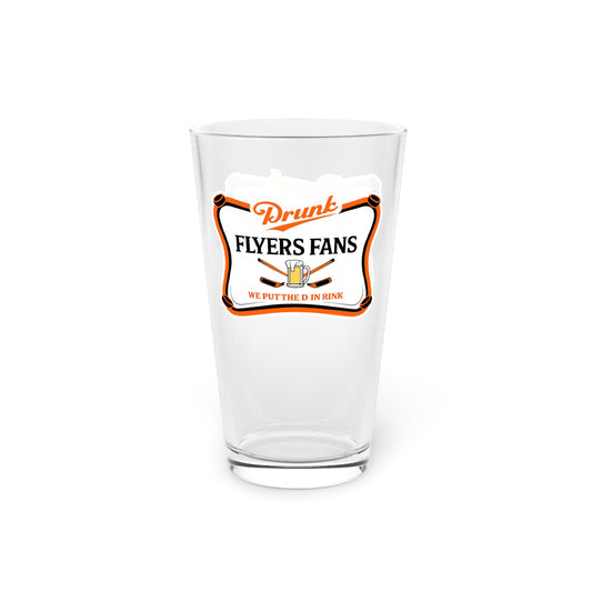 Drunk Flyers Fans Pint Glass — "Drunk Flyers Fans" 16oz Beer Glass
