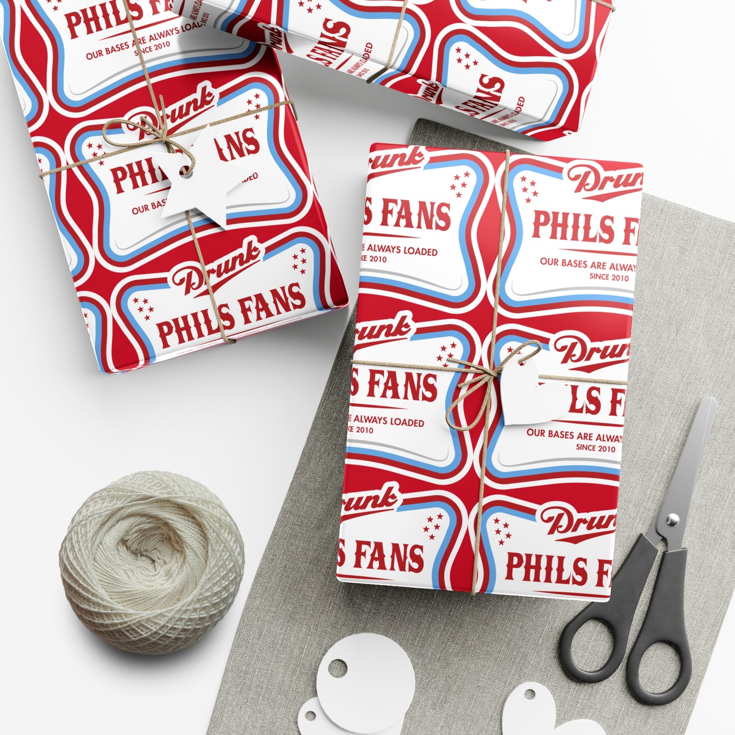Gift Wrap Papers for Sports Fans, Unique Party Wrapping Paper, Phillies Theme Gift Wrap, Fun Celebration Supplies, Birthday Wrapping, [...]