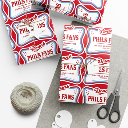 Gift Wrap Papers for Sports Fans, Unique Party Wrapping Paper, Phillies Theme Gift Wrap, Fun Celebration Supplies, Birthday Wrapping, [...]