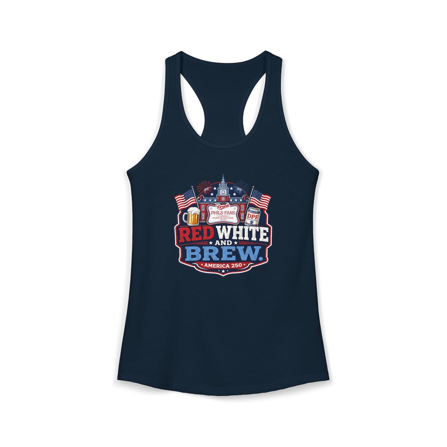 DPF Red, White, and Brew - Women's Ideal Racerback Tank