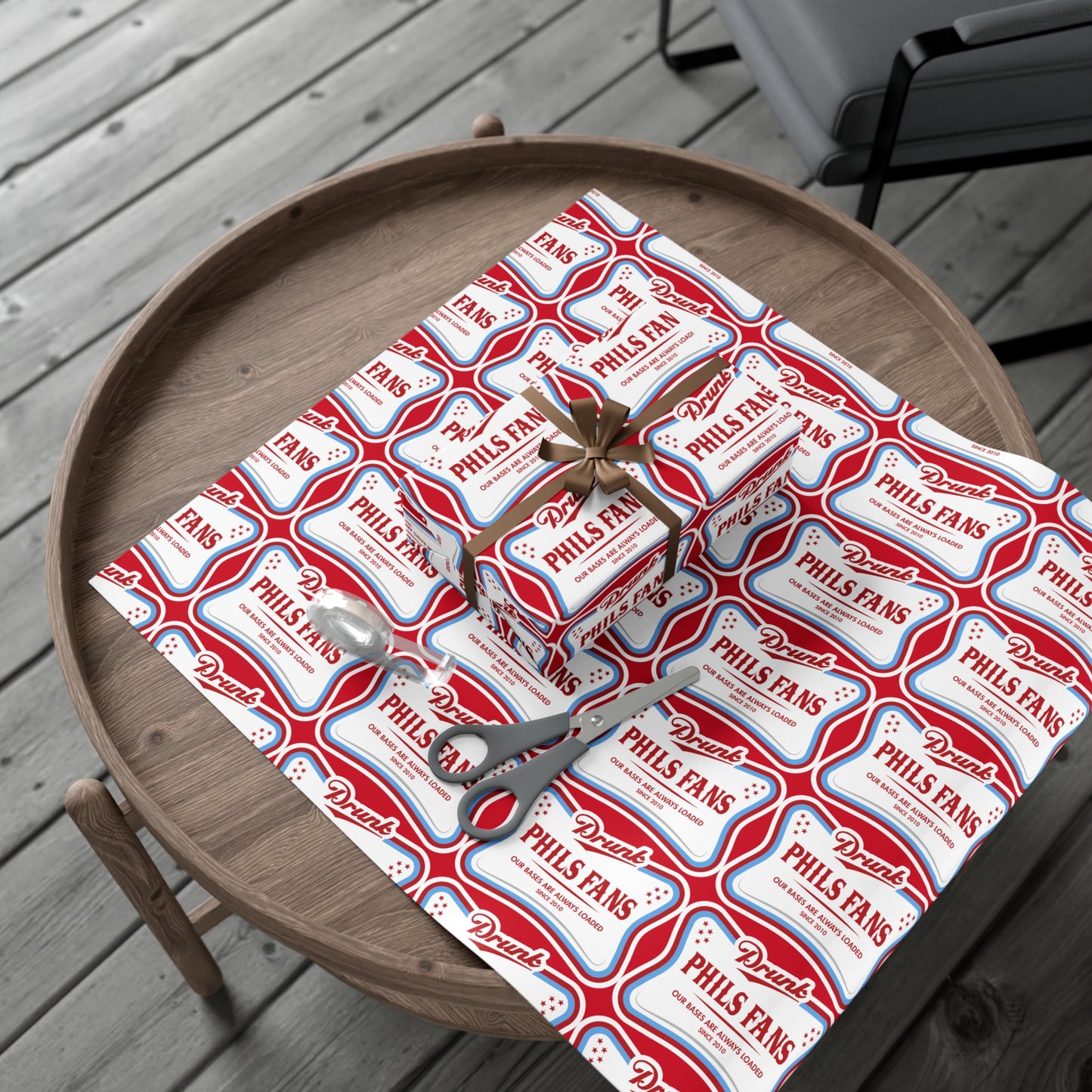 Gift Wrap Papers for Sports Fans, Unique Party Wrapping Paper, Phillies Theme Gift Wrap, Fun Celebration Supplies, Birthday Wrapping, [...]