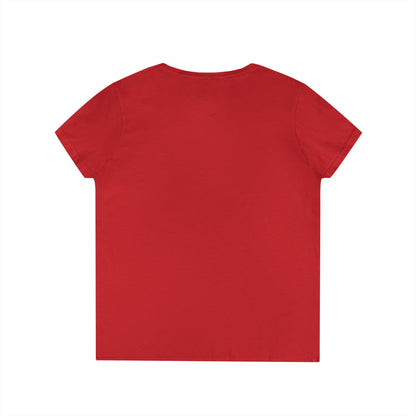 Ladies' V-Neck T-Shirt — Vintage DPF Baseball Logo Graphic Tee