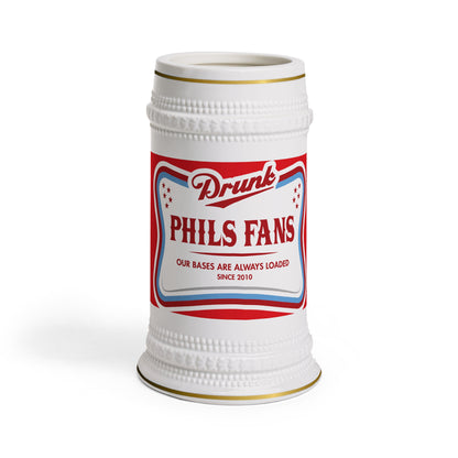 DPF Beer Stein Mug — “Drunk Phils Fans” Novelty Baseball Fan Beer Stein