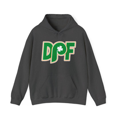 DPF Shamrock Hoodie — St. Patrick’s Day Green Logo Sweatshirt