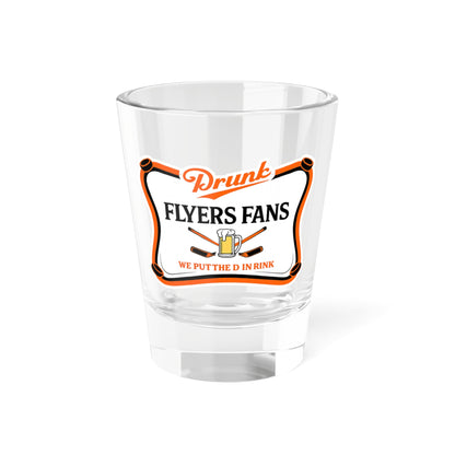 Drunk Flyers Fans Shot Glass — Funny Hockey Drinking Gift (1.5 oz)