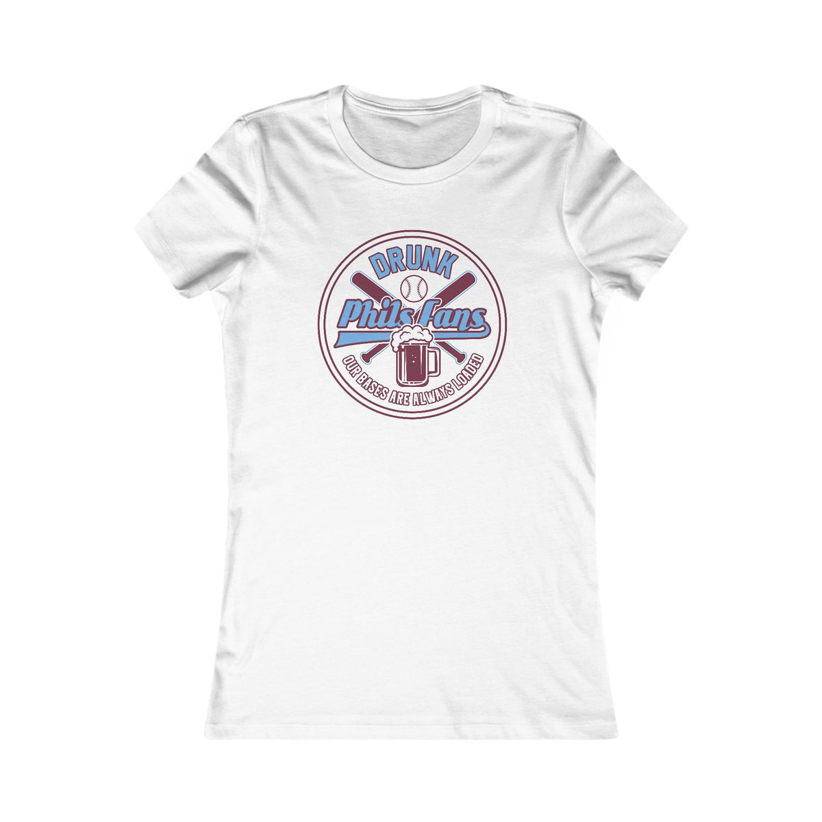 Women's Tee — 'Drink Up, Philtrums' Retro Beer Badge Tee (THESE RUN SMALL)